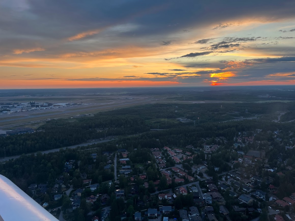 view of sunset over airfield in finland 